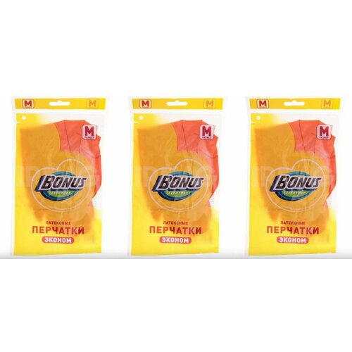Перчатки латекcные Bonus Эконом M 3 уп 701₽