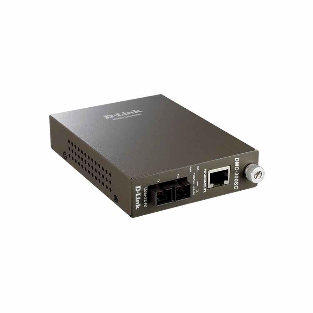 D-Link DMC-300SC/D8A Медиаконвертер с 1 портом 10/100Base-TX и 1 портом 100Base-FX с разъемом SC для многомодового оптического кабеля (до 2 км)