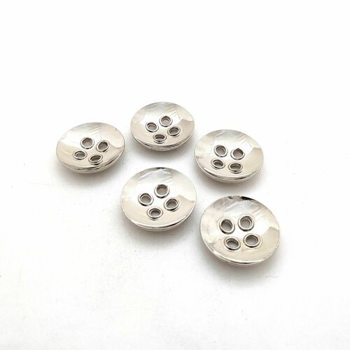 Пуговицы 30 мм, пластиковые, хромированные, 5 штук