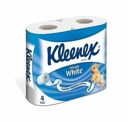 Kleenex туалетная бумага белая, без аромата, 2 слоя, 4 рулона