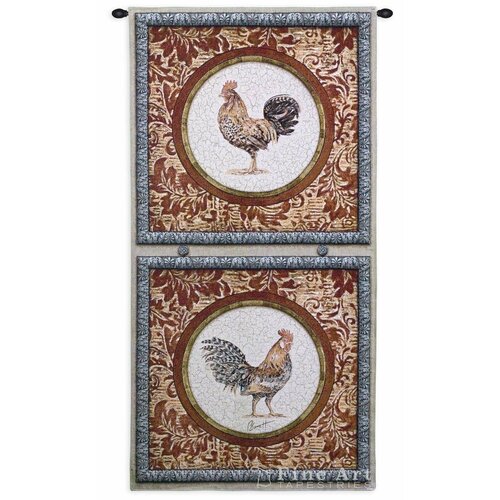 Американский Гобелен Картина Плюмаж I Петушиный Коллаж Вертикальный 65 x 130 см