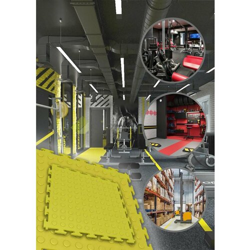 ПВХ плитка для гаража 2кв. м(толщина 5мм. цвет желтый)