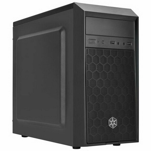 SST-PS16B Precision Mini Tower Micro ATX Computer Case, quiet, black sst pt13b petit thin mini itx silent computer case black