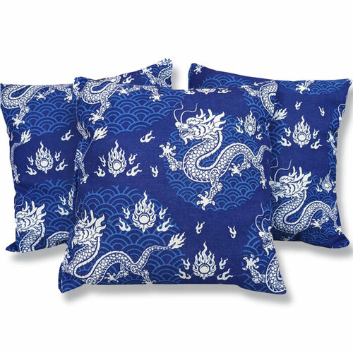 Подушка Драконы 40х40см синий рогожка хл 100 комплект из 7 шт 2218₽