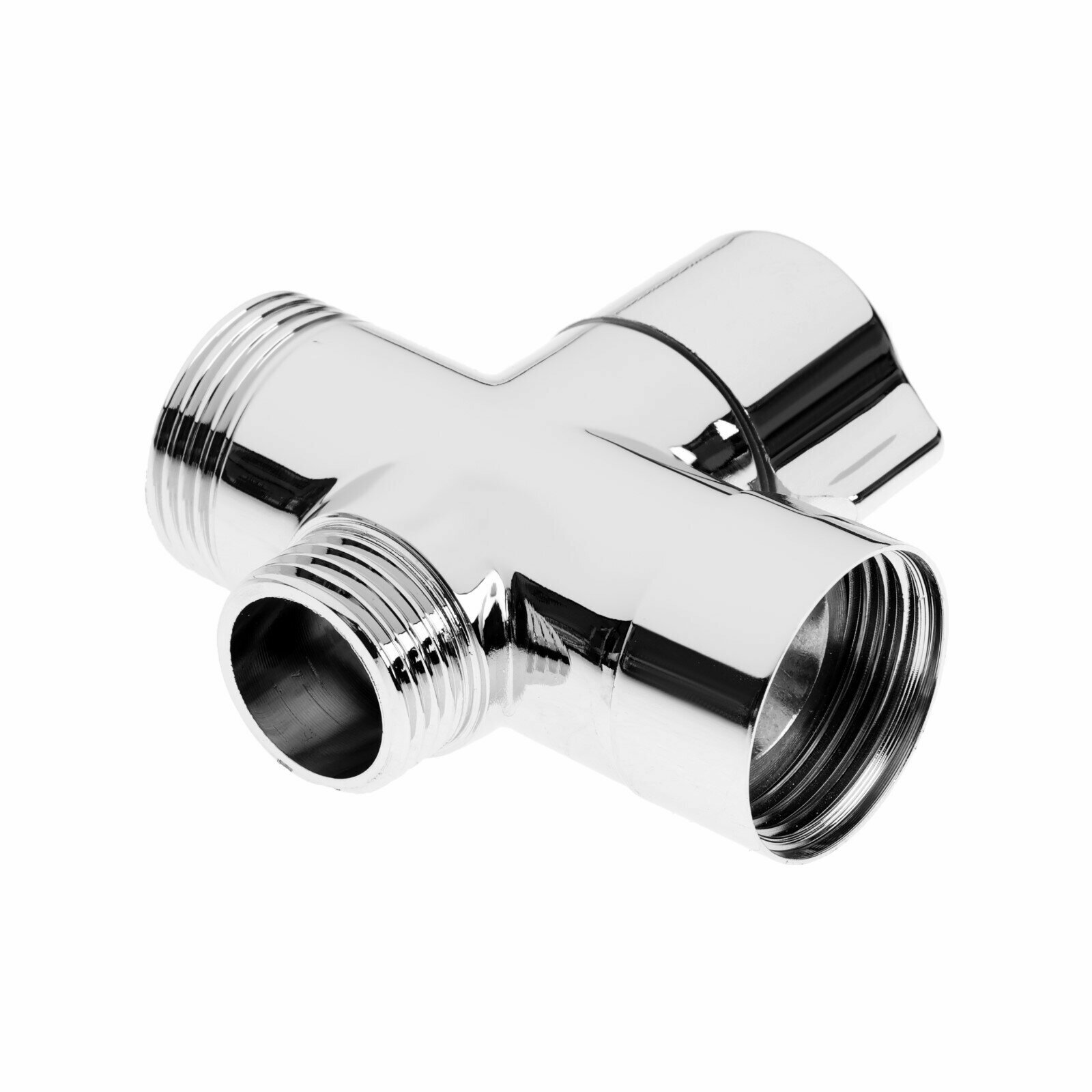 Дивертор ZEIN Z749, 3/4", 1/2", 3/4", для смесителя, круглая гайка, поворотный рычаг, хром 1019821 — фото 1