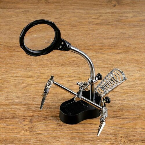 Третья рука для пайки 35х 12х d65 мм подсветка 27х9 см 1954₽