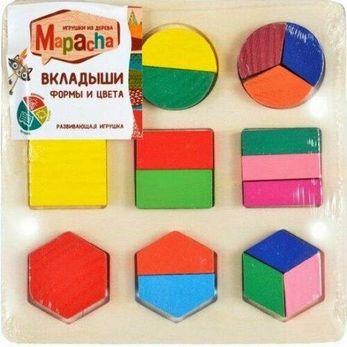 Рамка-вкладыш Mapacha Формы и цвета, развивающая, дерево