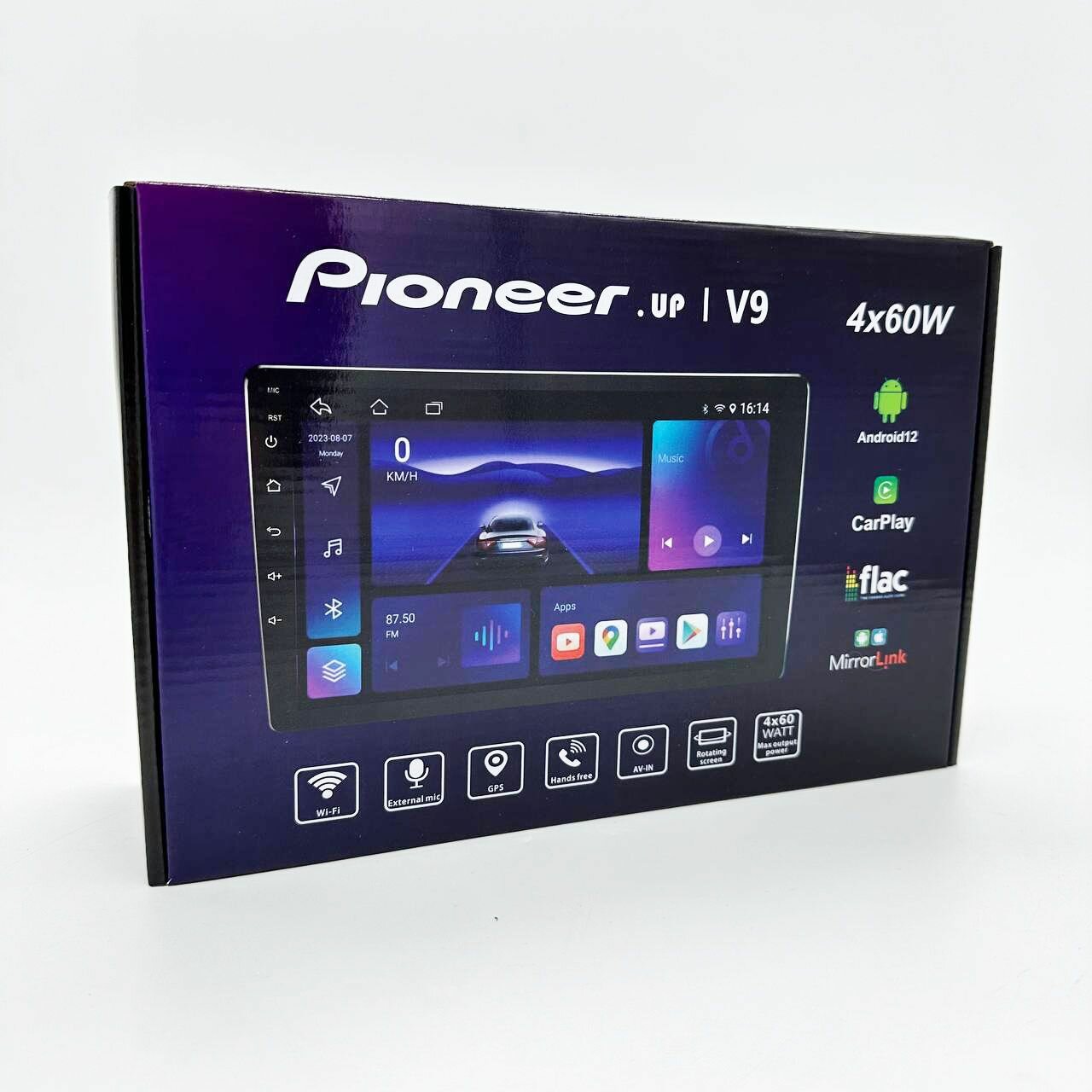 Автомагнитола универсальная Android Pioneer.up (9" 2/32 Гб CarPlay Wi-Fi GPS Bluetooth)