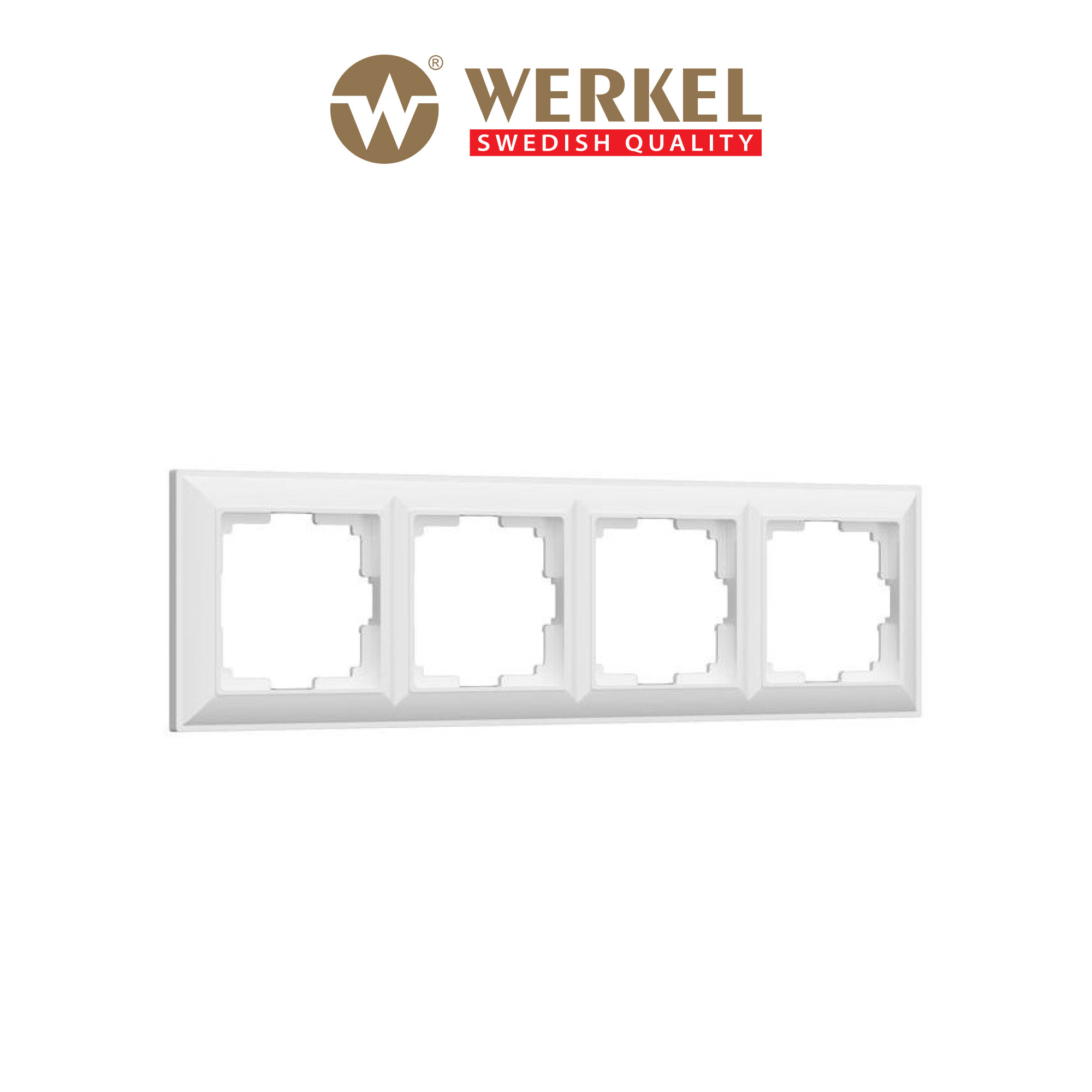 Рамка на 4 поста Werkel Fiore W0042201, поликарбонат, цвет белый