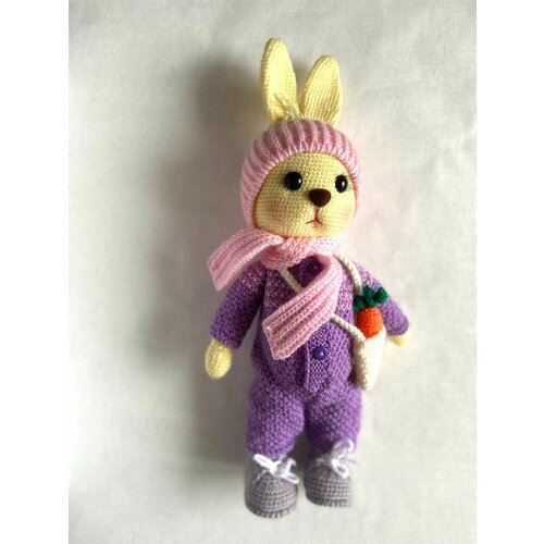 Заяц игрушка в съемной одежде вязаная крючком 2700₽