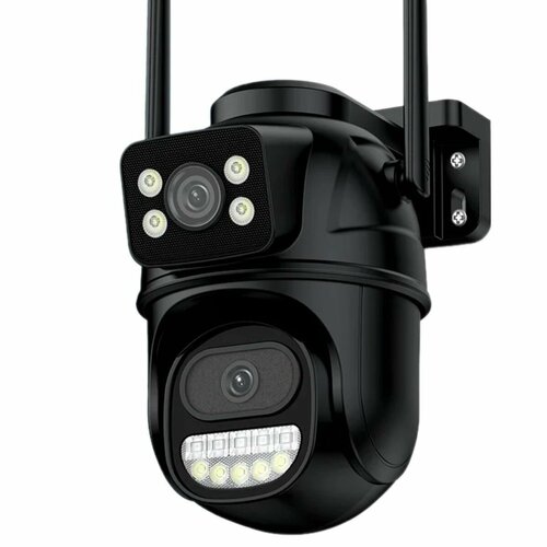 Уличная IP-камера с двойным объективом, 8 Мп, 4K, Wi-Fi, PTZ, автоматическое слежение, уличная камера видеонаблюдения