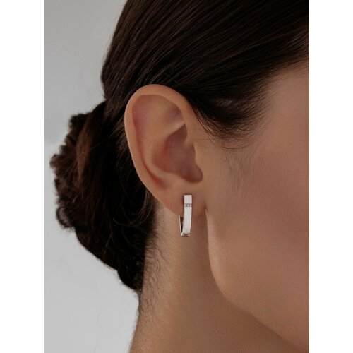 Серьги Golden City GOLDEN CITY, серебро, 925 проба, родирование, фианит, длина 1.7 см, серебряный