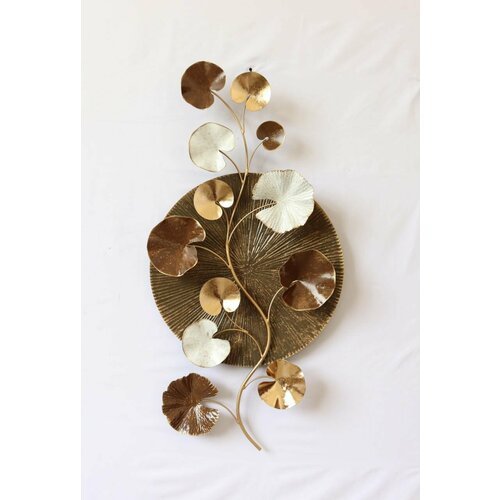 Панно настенное декоративное Гинго голд 93х48 см / Картины для интерьера на стену декор для дома интерьера