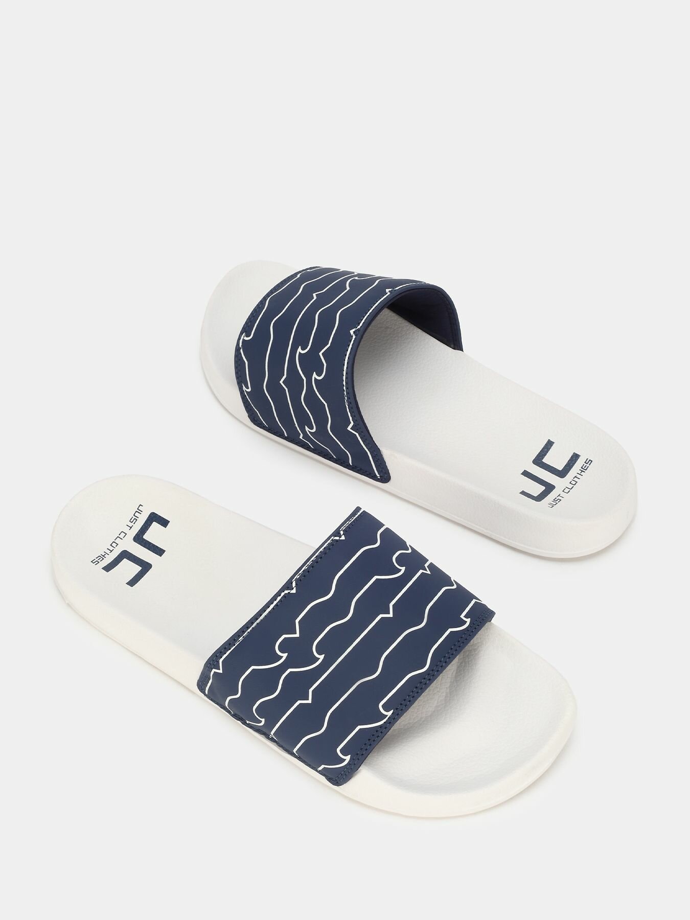 Сланцы JUST CLOTHES, размер 41, синий/белый — фото 1