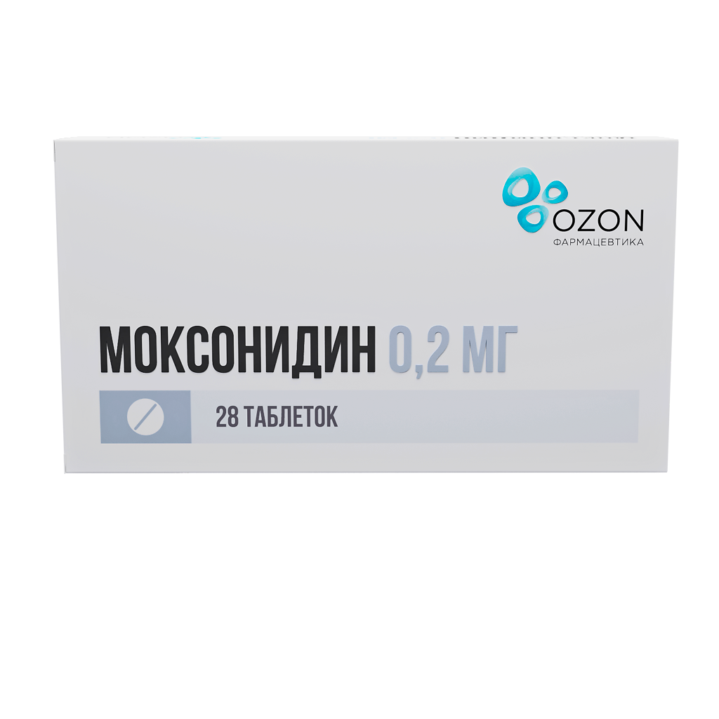 Моксонидин таблетки покрыт. плен. об. 0,2 мг 28 шт