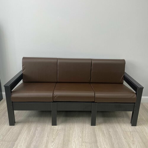 Диван Айдахо New Victoria трехместный каркас черный кожа шоколадная 14723₽