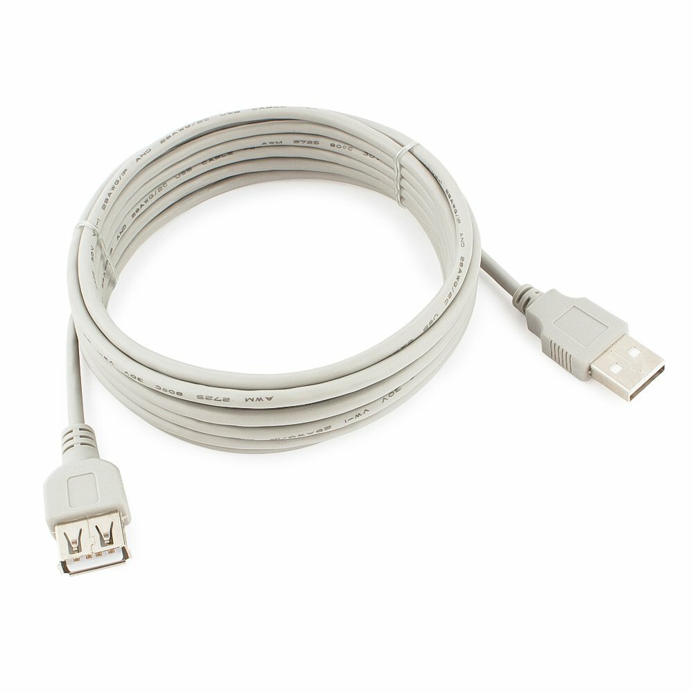 Кабель удлинительный USB A (M) - USB A (F), 3м, Cablexpert (CC-USB2-AMAF-10-N)