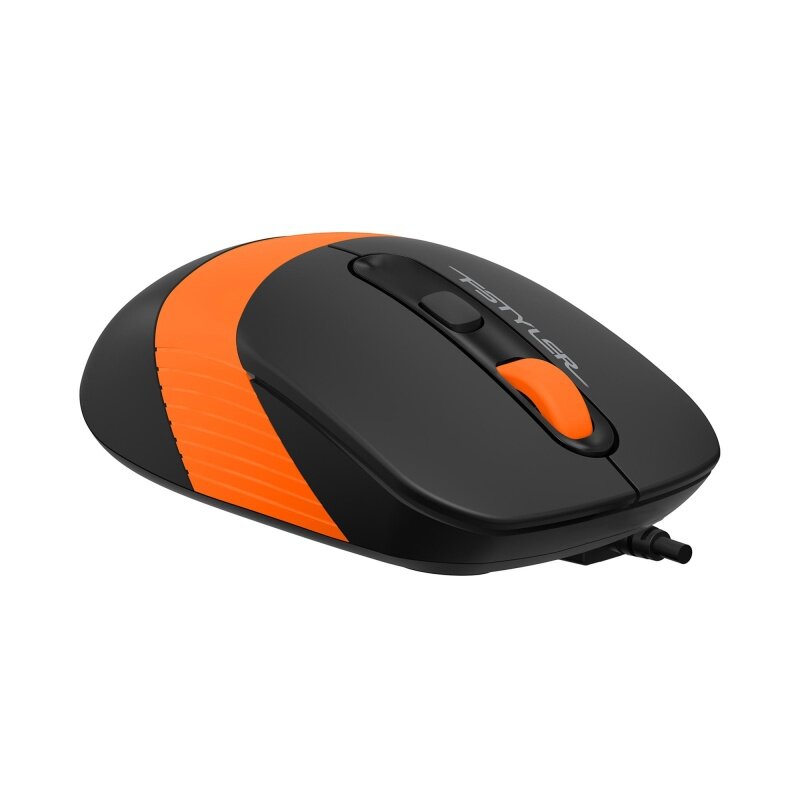 Компьютерная мышь A4Tech "Fstyler", черно-оранжевая, 1600 dpi, USB, 4but (FM10S USB ORANGE)