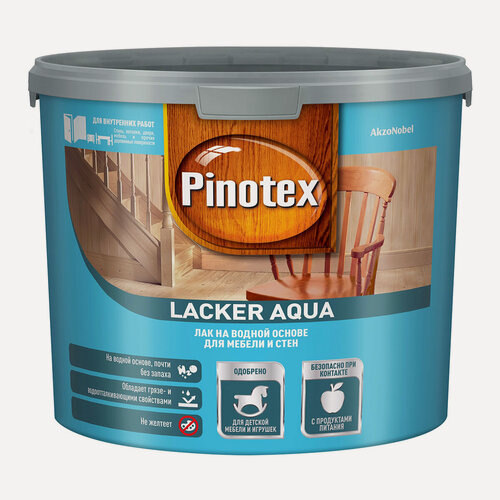 Изображение товара Лак PINOTEX LACKER AQUA 70 для мебели и стен, на водной основе, глянцевый 2,7л