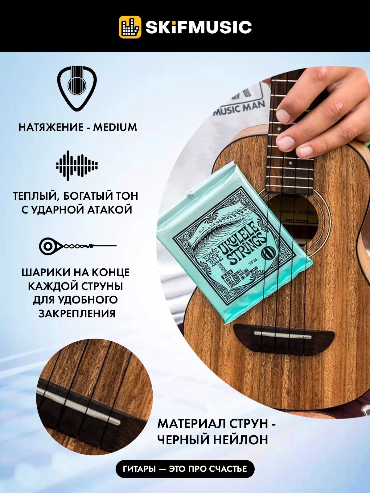 ERNIE BALL 2326 струны для укулеле-концерт