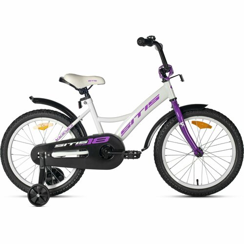 Велосипед детский городской SITIS WIND 18 2024 для детей от 4 лет до 6 лет стальная рама с защитой цепи 1 ск белый цвет рост 115-130 см 13106₽
