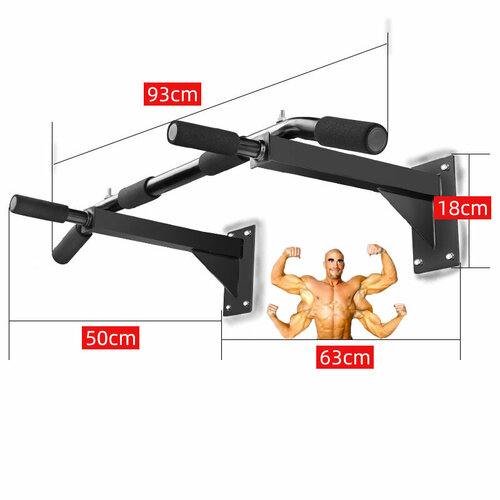 Турник MyPads настенный для подтягиваний занятий спортом фитнесом компактный 3 хвата черный 3399₽