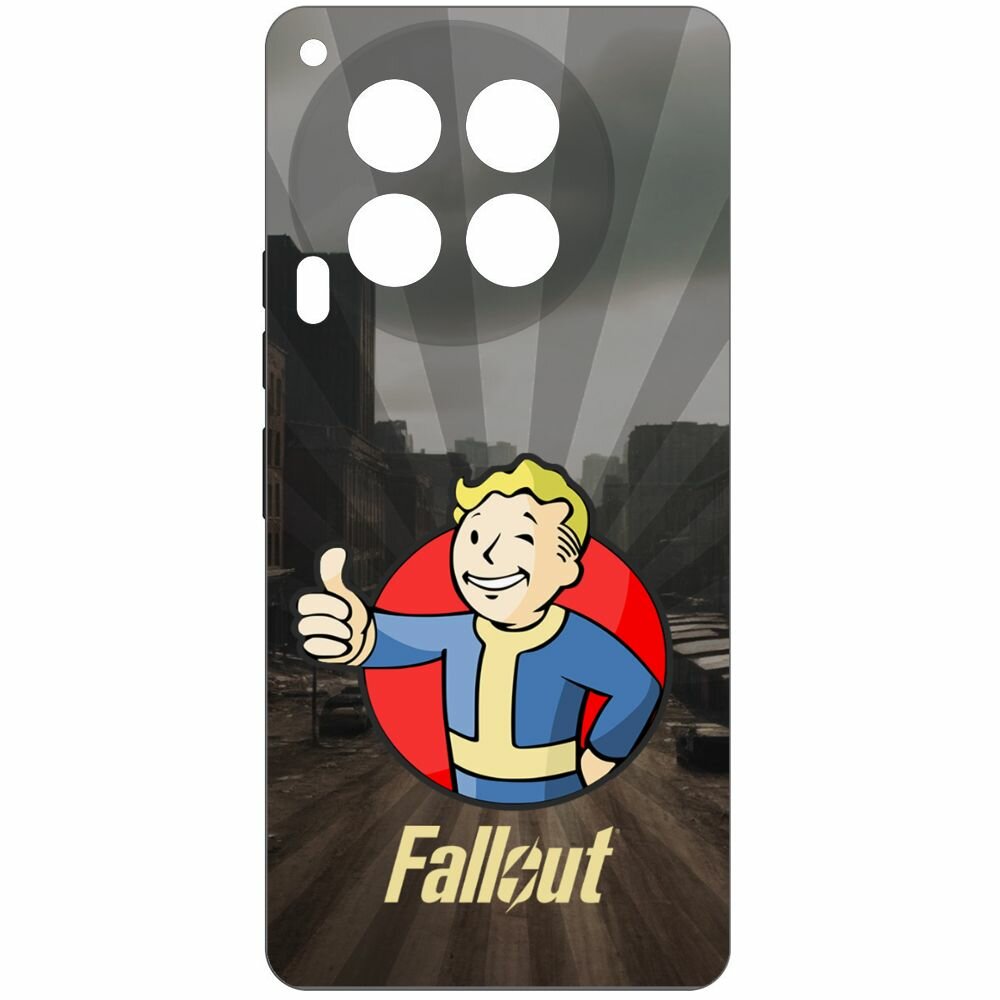 Чехол-накладка Krutoff Soft Case Фоллаут (Fallout) - Волт-бой для TECNO Camon 30 5G черный