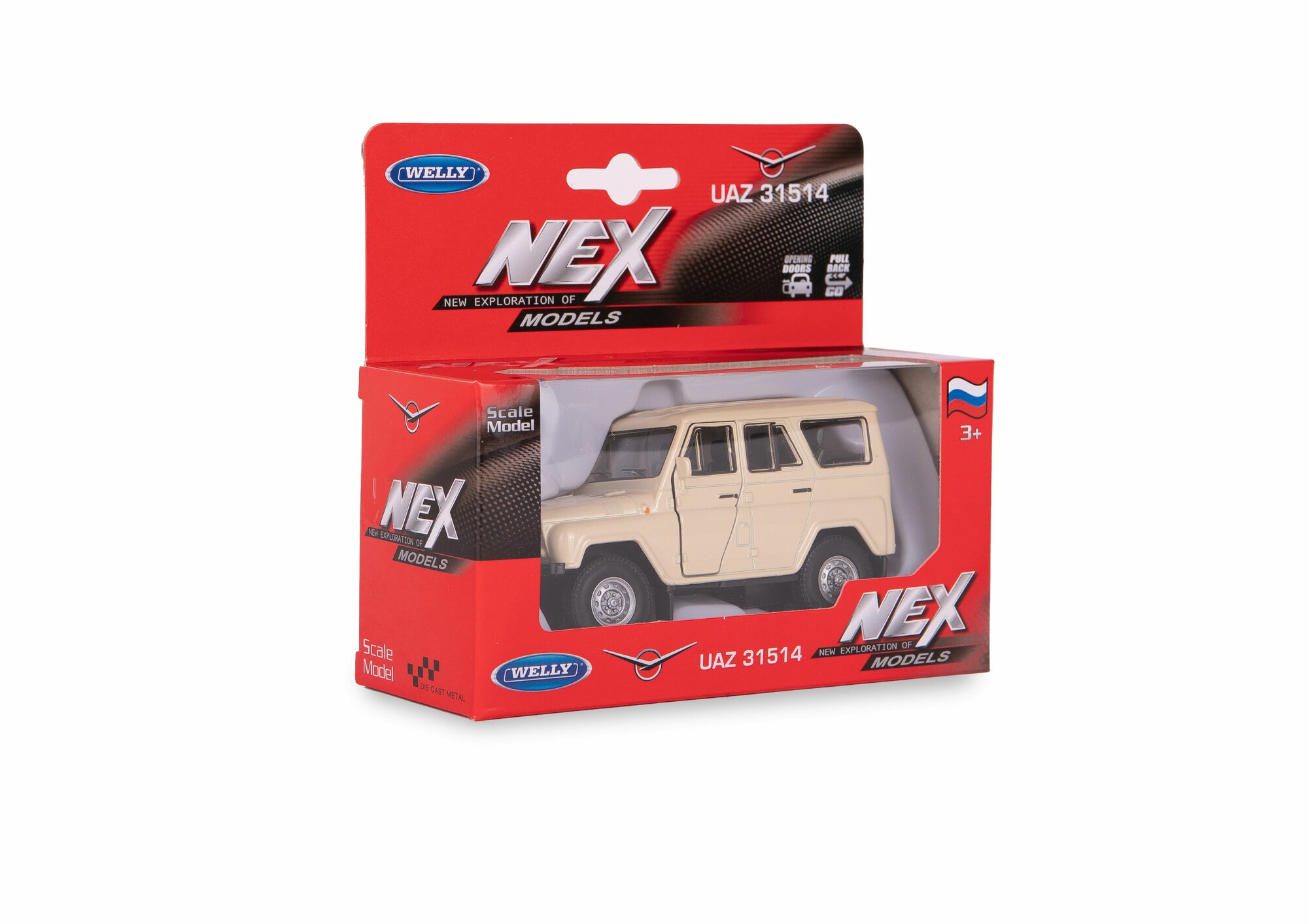 Машинка WELLY 1:38 УАЗ-31514 Зеленый с пружинным механизмом
