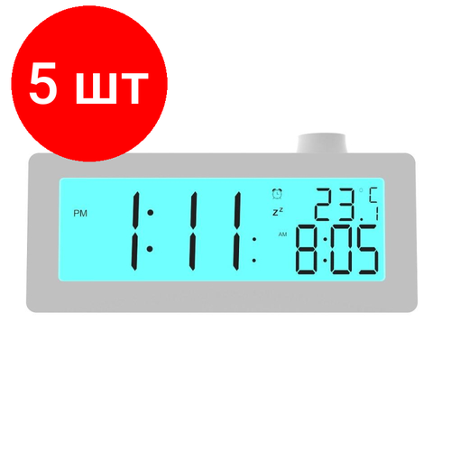 Комплект 5 штук Часы-будильник Ritmix CAT-111 White 575300₽