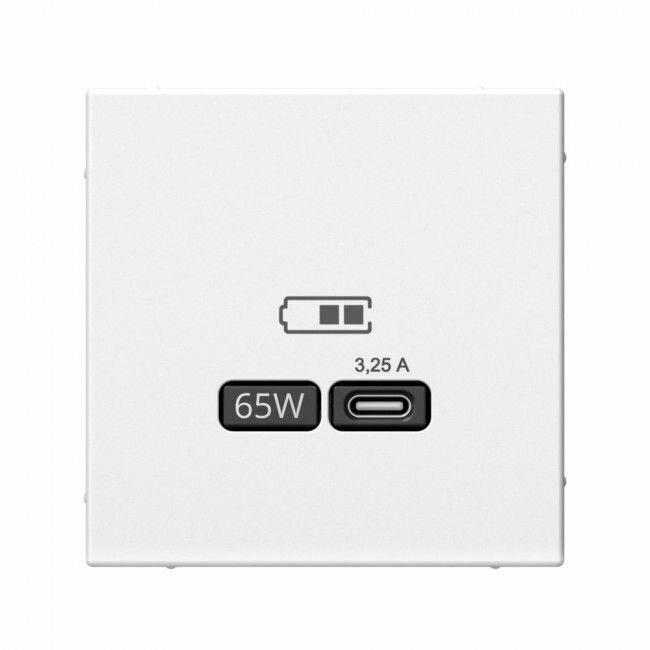 Розетка USB type-C 65 Вт ArtGallery высокоскоростная зарядка QC PD Systeme Electric/Schneider Electric механизм скрытая установка белый GAL000127