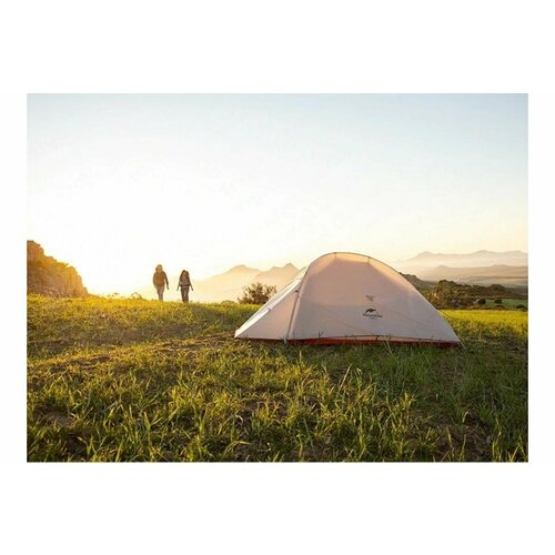 Палатка 2-местная Naturehike Сloud up 2 20D NH17T001-T, с ковриком, серо-красная, 6927595730560 серый, красный