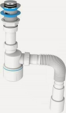 Изображение товара Сифон для раковины в ванной умывальника AV Engineering AVE129747, click-clack, бутылочный