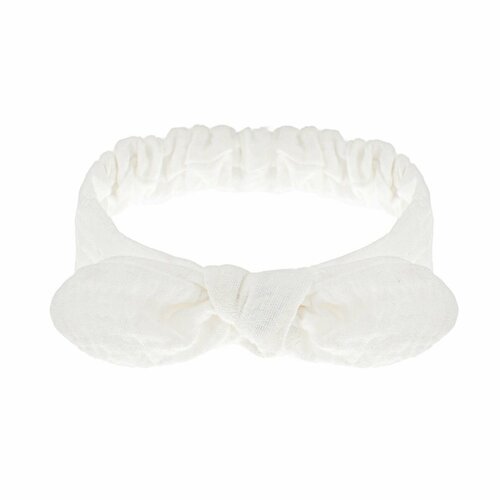 Муслиновая повязка на голову белая, солоха детсткая, бантик для девочки на волосы BABYSTORE