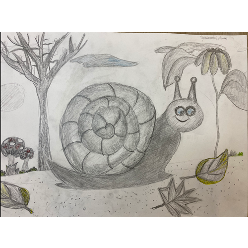 Бильд Весёлая Улитка , рисунок 42*30 см. Личное творчество .