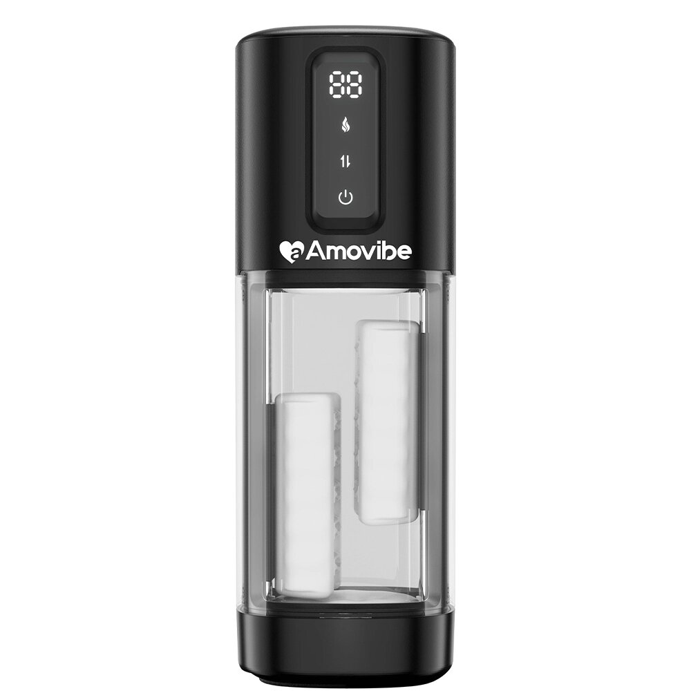 Вибромастурбатор с функцией трения и нагревом Amovibe Bliss, чёрный