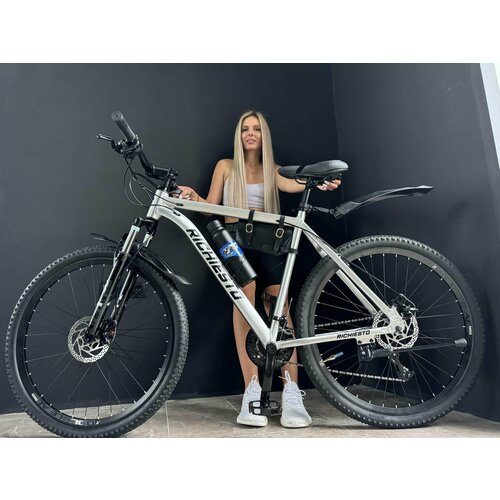 Велосипед 26 Richiesto алюминиевая рама 19 Горный Взрослый Подростковый серебристый 25900₽