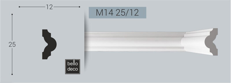 Молдинг BelloDeco М-14 25/12 1шт (длина 2м)