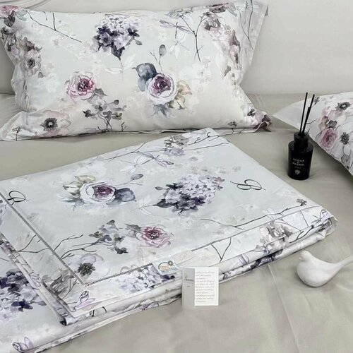 Комплект постельного белья с одеялом Blumarine, Мако-Сатин (Египетский хлопок), Евро, наволочки 50x70