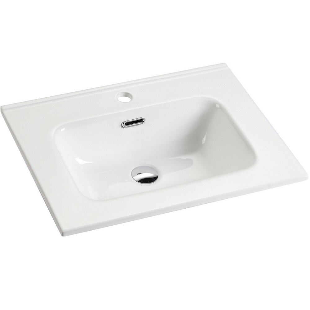 фото Умывальник накладной SANCOS Element (610х465х180) перелив, отверстие под смеситель, белый CN7001