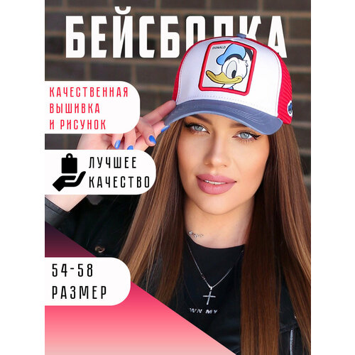фото Бейсболка looney tunes бейсболка мужская женская летняя брендовая для мужчин и женщин, размер 56-58, белый/синий/красный ganalyly