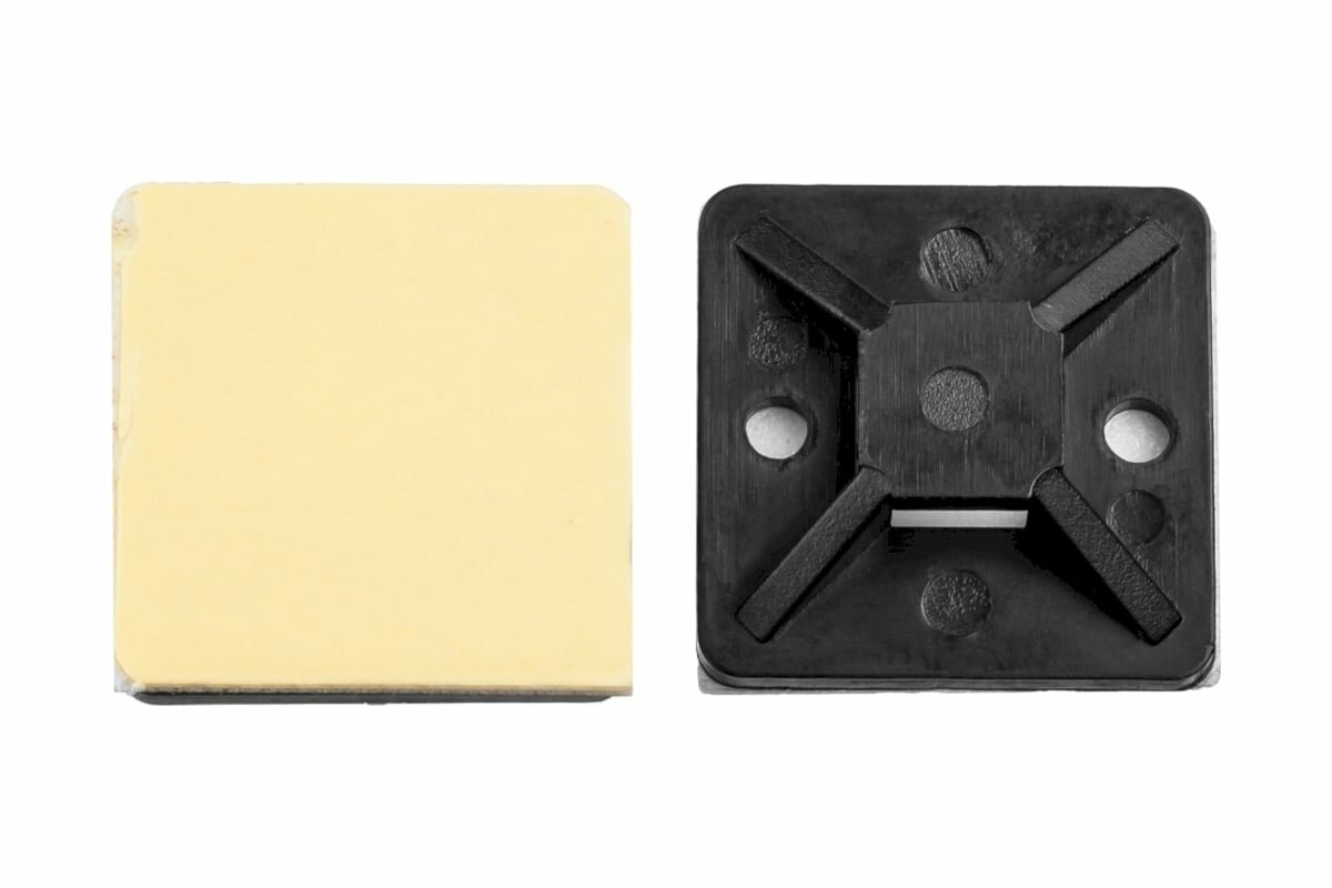 HLT Площадка самоклеющаяся 20x20 под хомуты -черный уп./100 шт 084-07-74