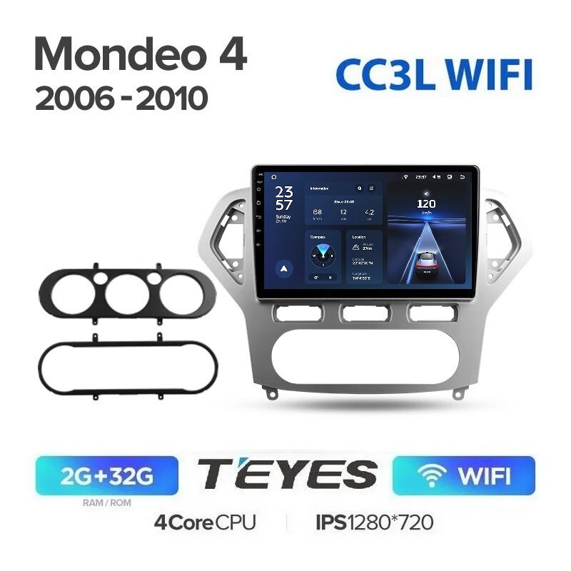 Магнитола Ford Mondeo 4 2006-2010 10" Teyes CC3L WIFI 2/32гб ANDROID 4-х ядерный процессор, IPS экран