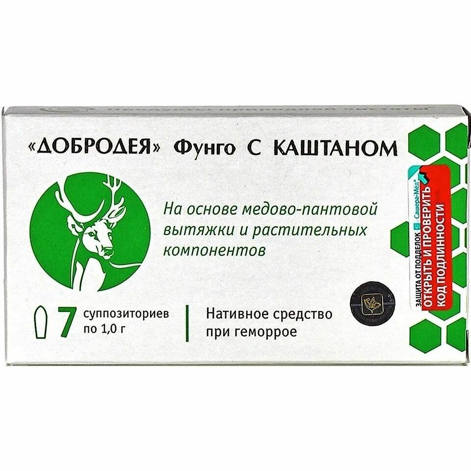 Изображение Добродея Фунго каштан, свечи для профилактики геморроя