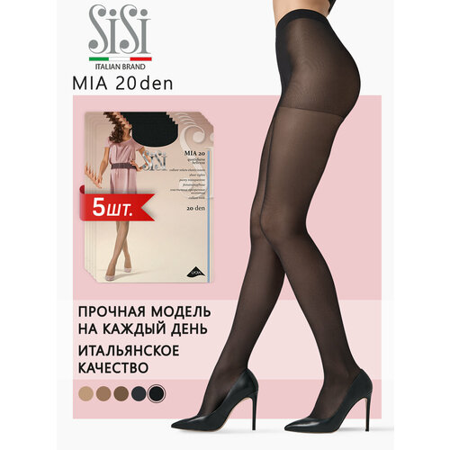 фото Колготки sisi mia 20, 20 den, 5 шт., размер 3, nero