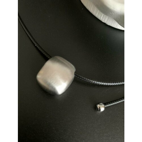 Колье, длина 85 см, серебристый/черный