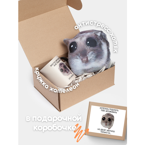 Подарочный набор кружка хамелеон+подушка антистресс 