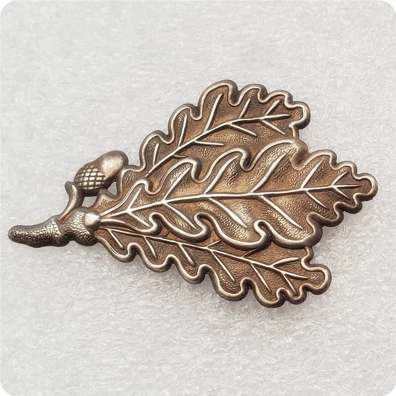 Металлический значок снайперский дубовый лист DASHUMIAOCOIN, Antique Silver