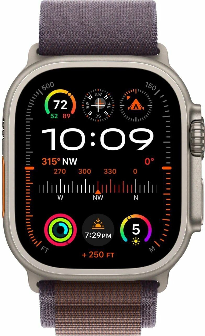 Умные часы Apple Watch Ultra 2 49 мм Titanium Case GPS + Cellular, Indigo Alpine Loop, размер ремешка M (Вторая версия) — фото 1