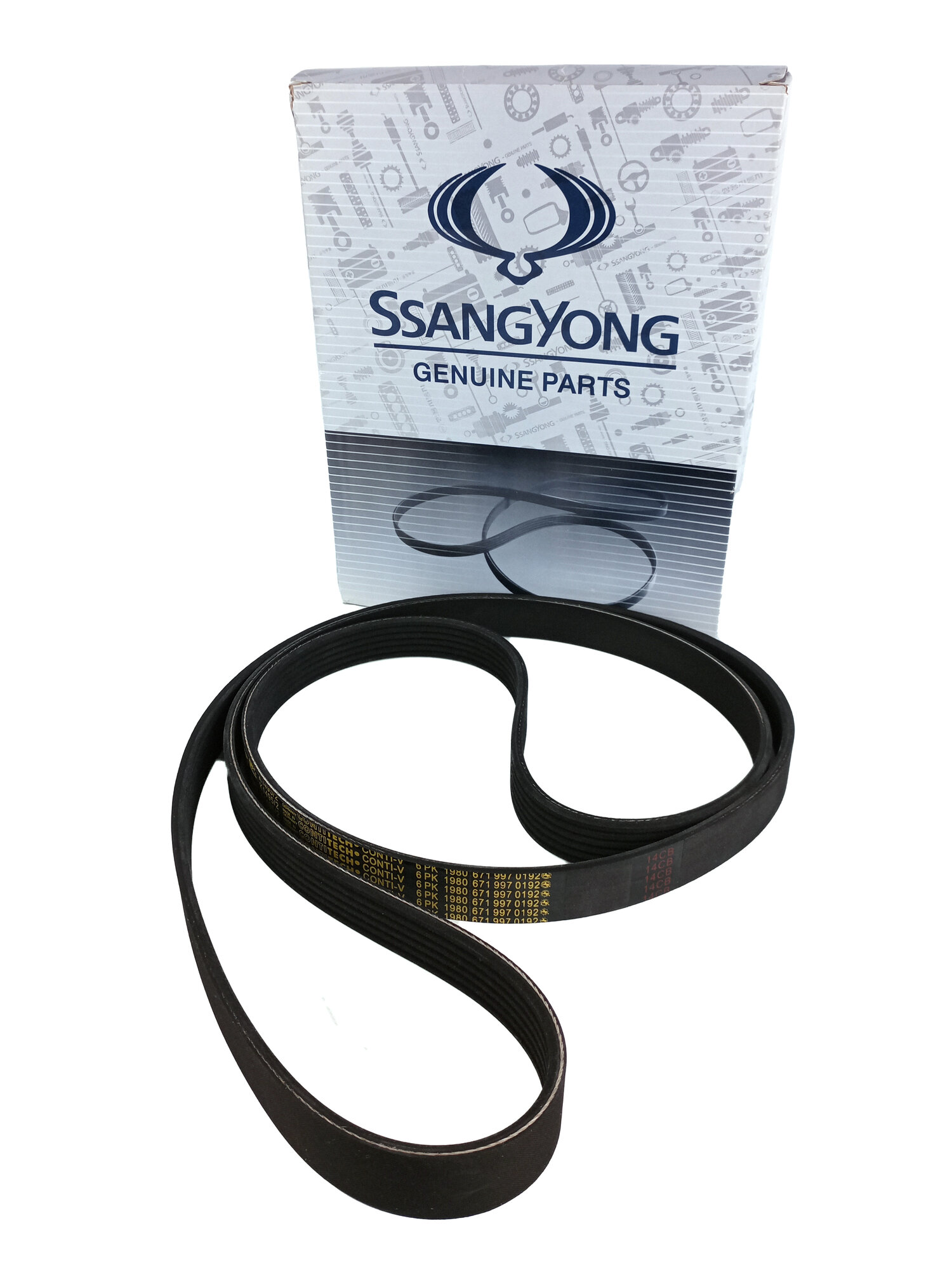 Ремень поликлиновый приводной SsangYong 6719970192 для дизельного D20DTF, D20DTR: Actyon New (2G), Actyon Sports II