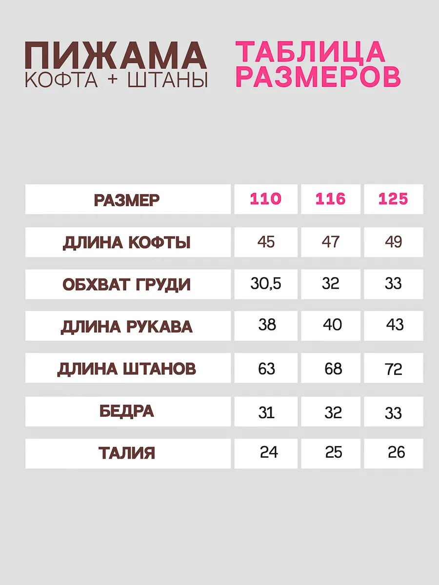 Пижама, размер 110, белый — фото 1